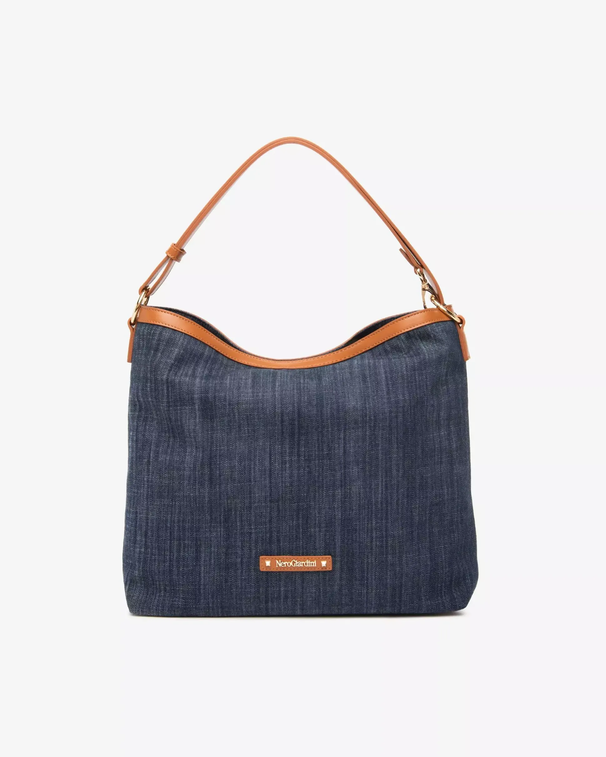 Borsa Hobo da Donna in Tessuto e Materiale Tecnico
