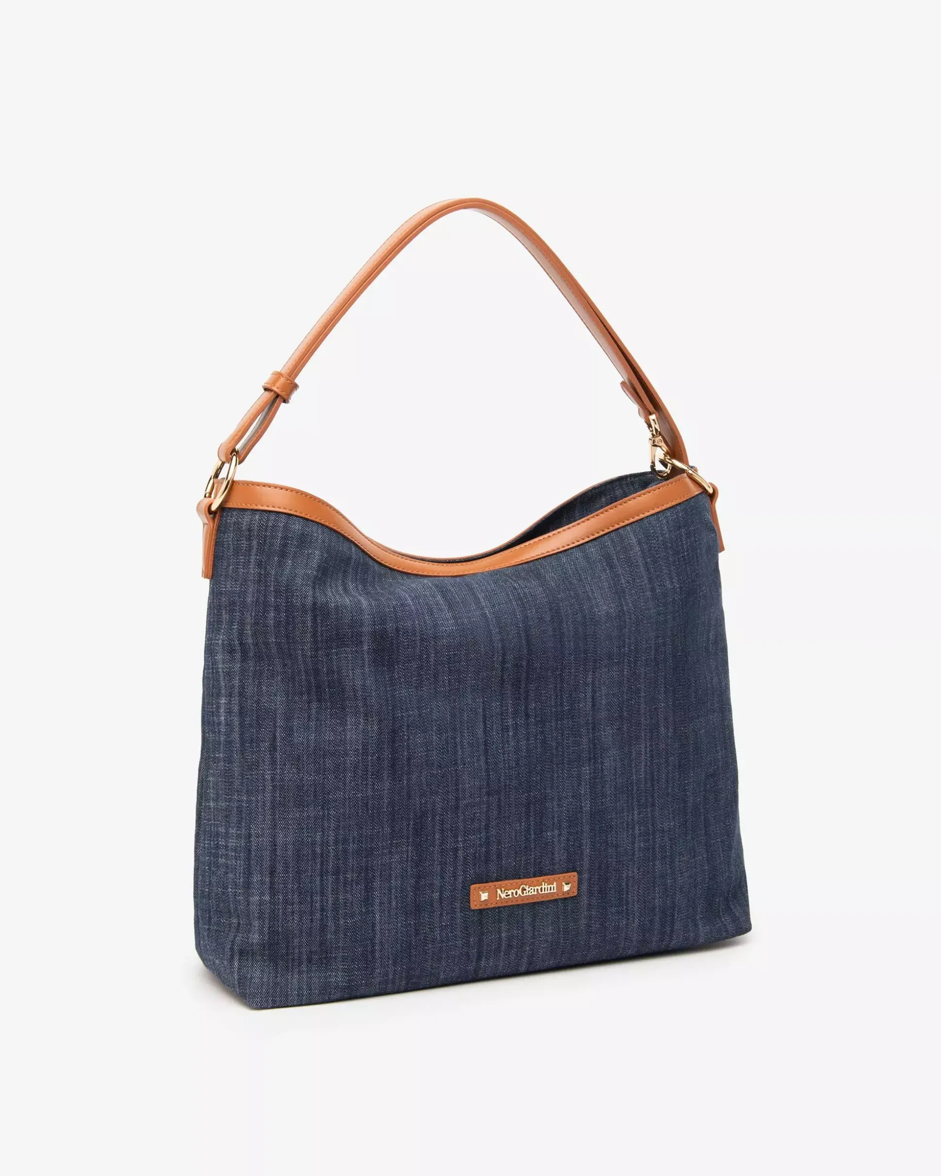 Borsa Hobo da Donna in Tessuto e Materiale Tecnico