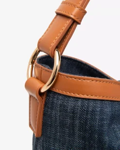 Borsa Hobo da Donna in Tessuto e Materiale Tecnico