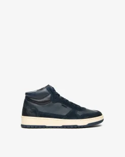 Sneakers Alta Uomo in Pelle e Camoscio