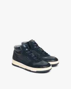 Sneakers Alta Uomo in Pelle e Camoscio