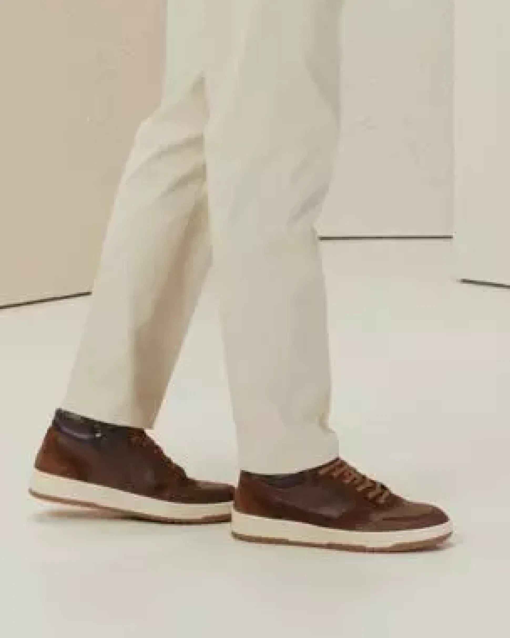 Sneakers Alta Uomo in Pelle e Camoscio