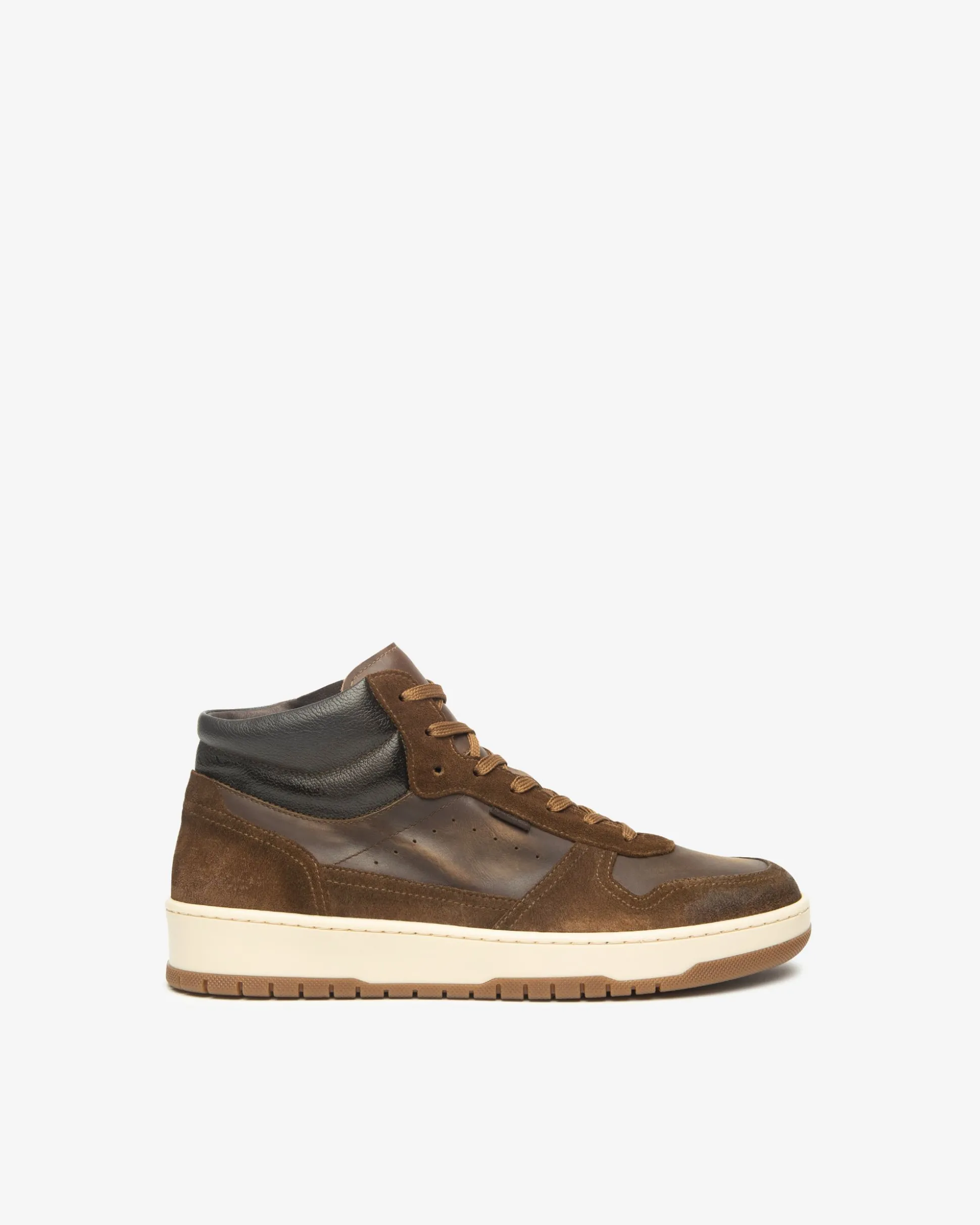 Sneakers Alta Uomo in Pelle e Camoscio
