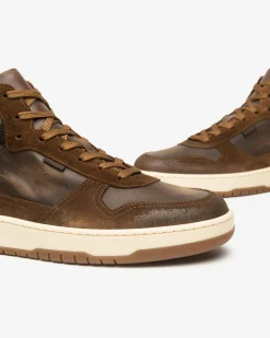Sneakers Alta Uomo in Pelle e Camoscio