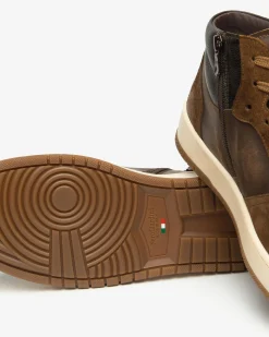 Sneakers Alta Uomo in Pelle e Camoscio