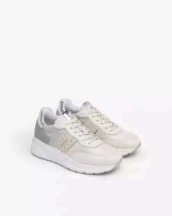 Sneakers Donna in Pelle, Suede e Tela