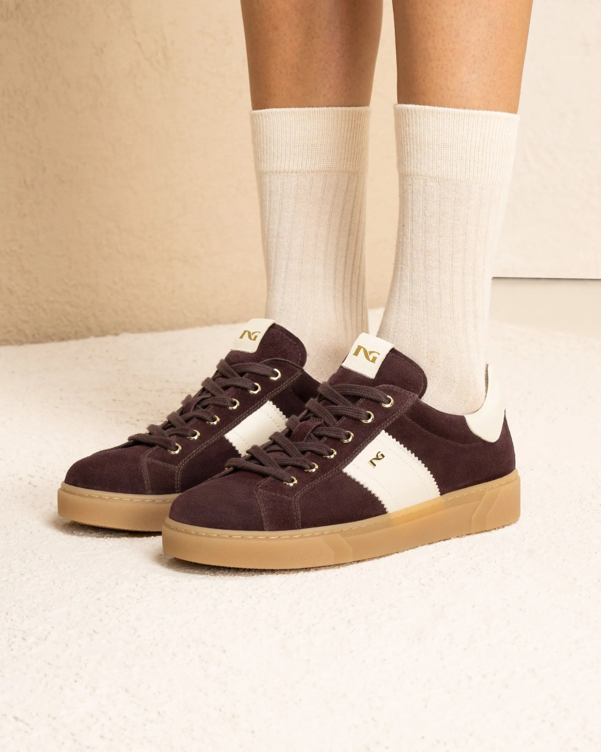 Sneakers Donna in Suede e Pelle