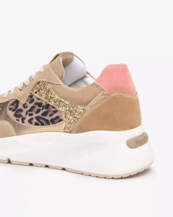 Sneakers Donna in Suede, Pelle e Materiale Tecnico