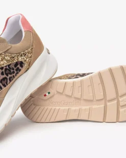 Sneakers Donna in Suede, Pelle e Materiale Tecnico