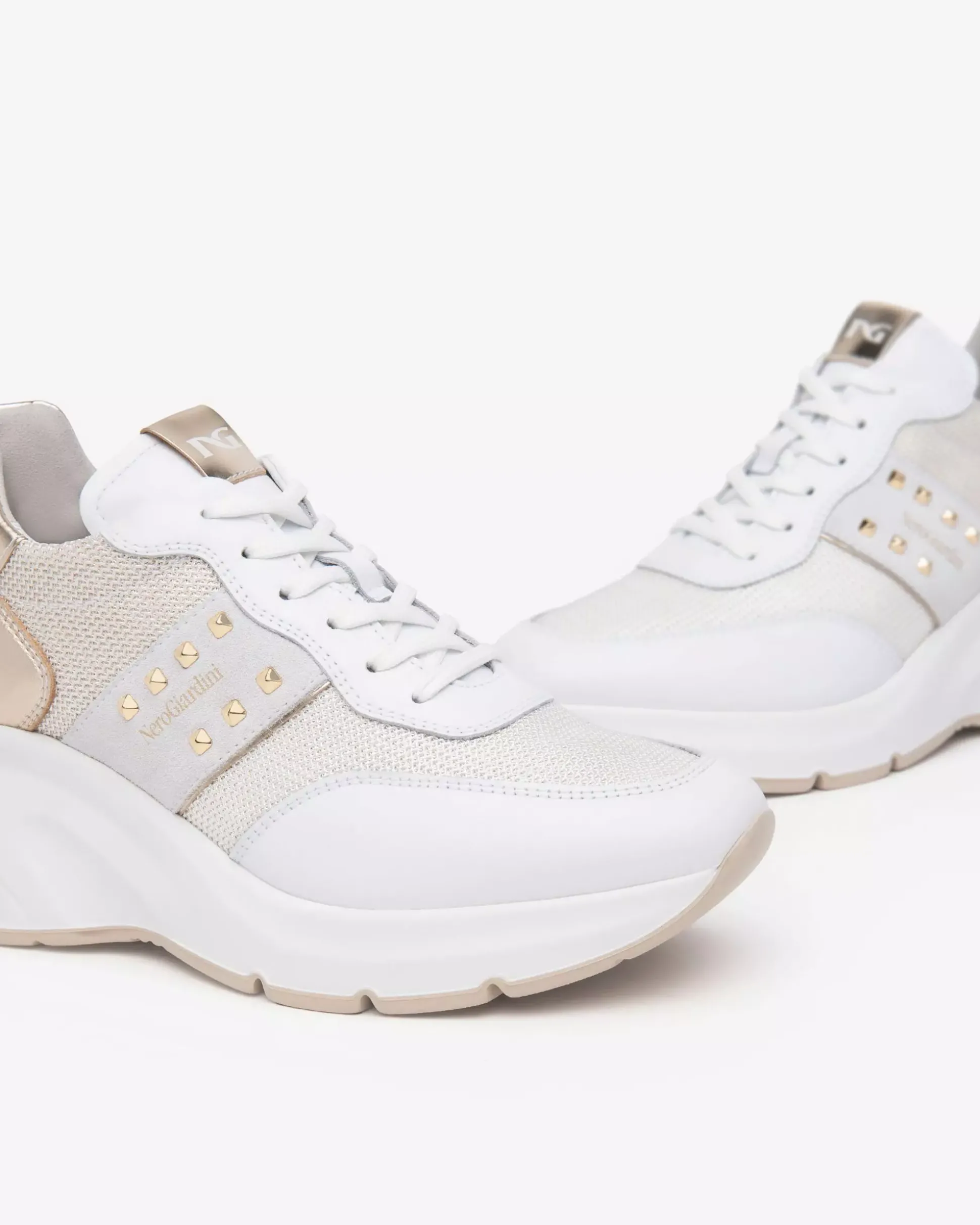 Sneakers Donna in Suede, Tela e Materiale Tecnico