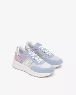 Sneakers Donna in Suede, Tela e Materiale Tecnico