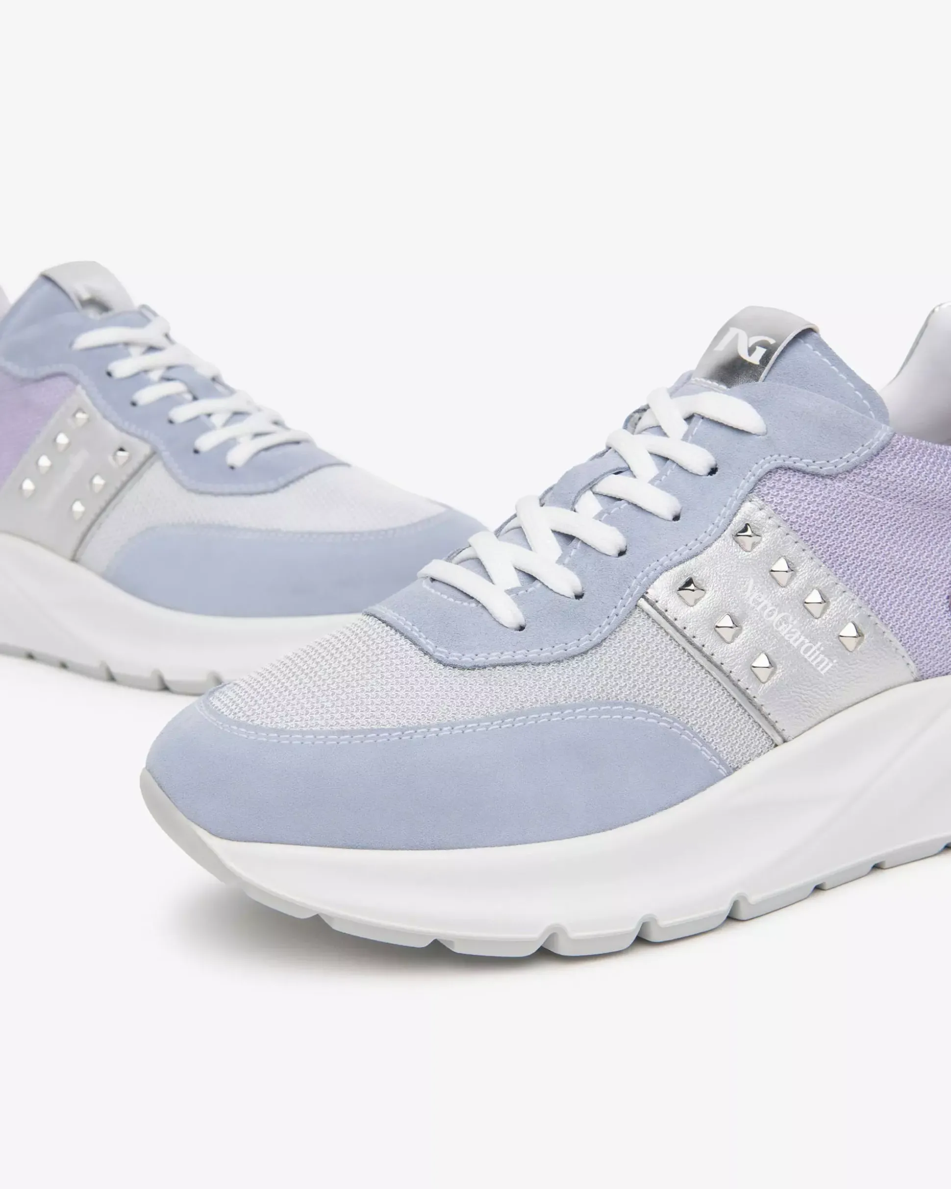 Sneakers Donna in Suede, Tela e Materiale Tecnico