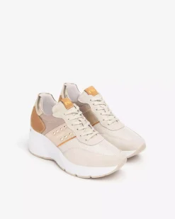Sneakers Donna in Suede, Tela e Materiale Tecnico