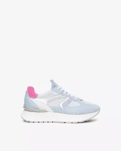 Sneakers Donna in Suede, Tela e Pelle