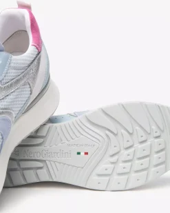 Sneakers Donna in Suede, Tela e Pelle