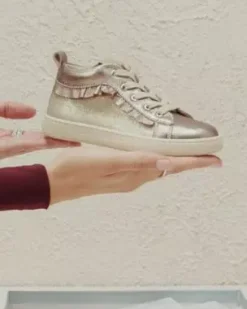 Sneakers Junior da Bambina in Pelle e Materiale Tecnico