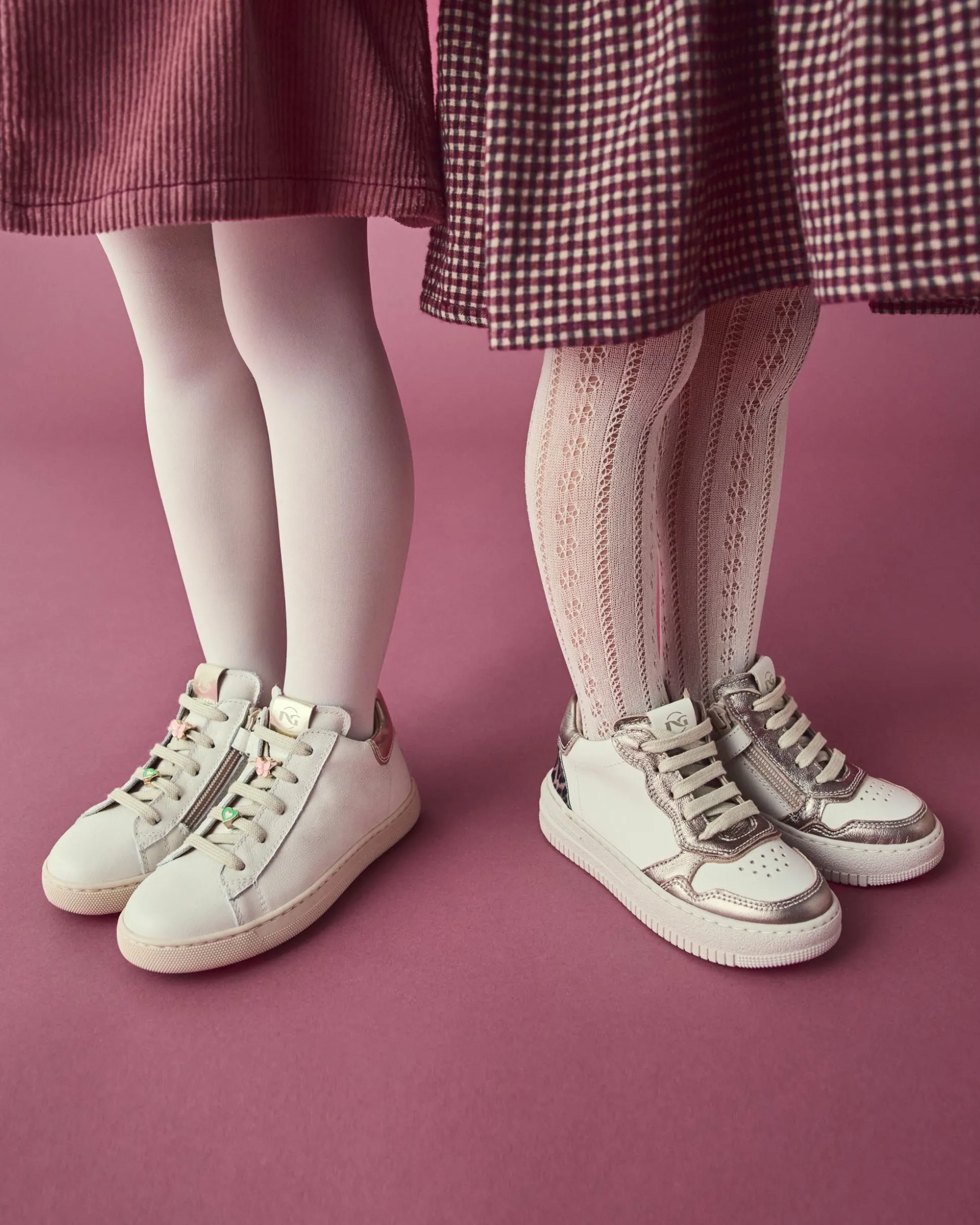 Sneakers Junior da Bambina in Pelle e Materiale Tecnico