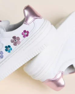 Sneakers Junior da Bambina in Pelle e Materiale Tecnico