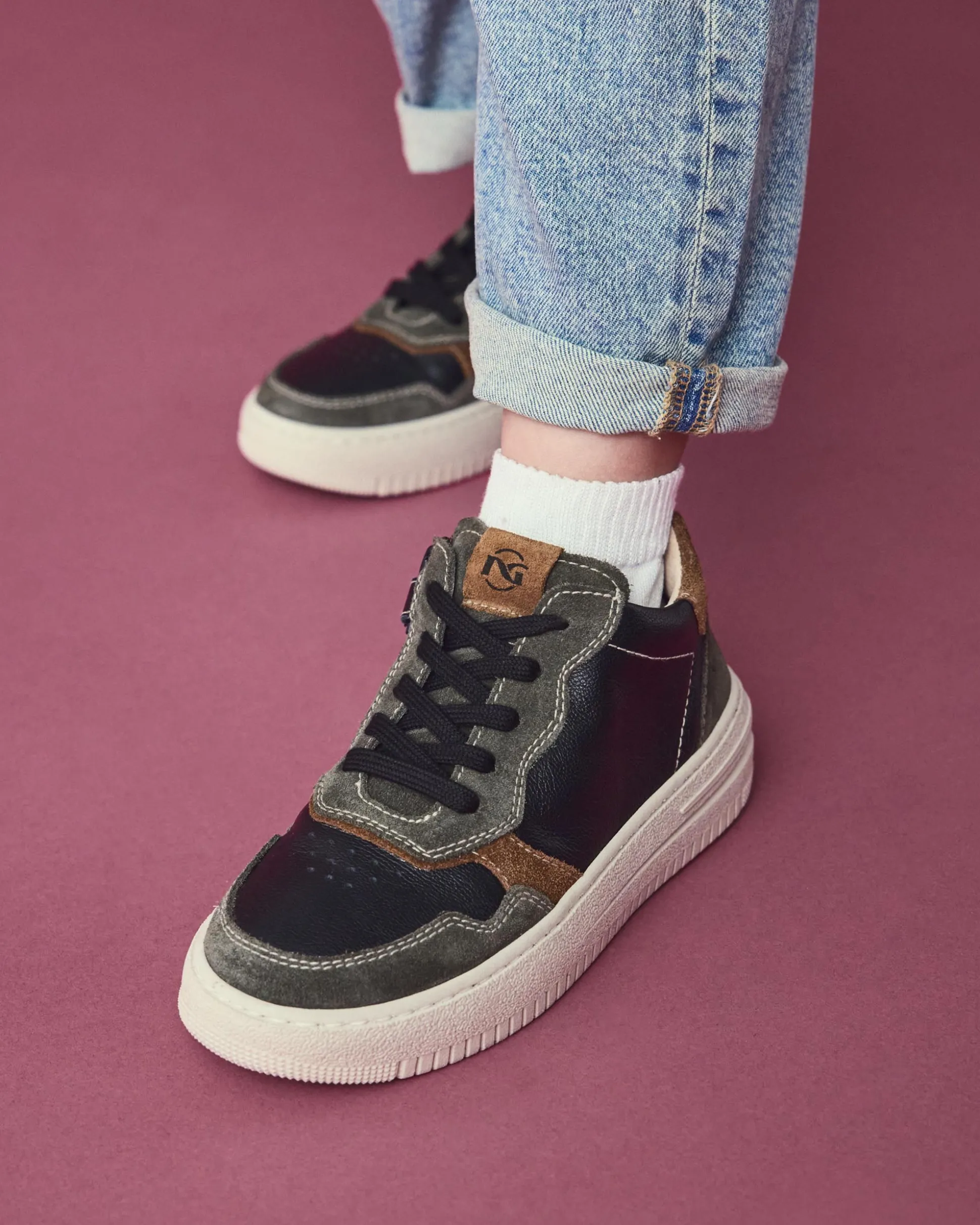 Sneakers Junior da Bambino in Pelle e Camoscio