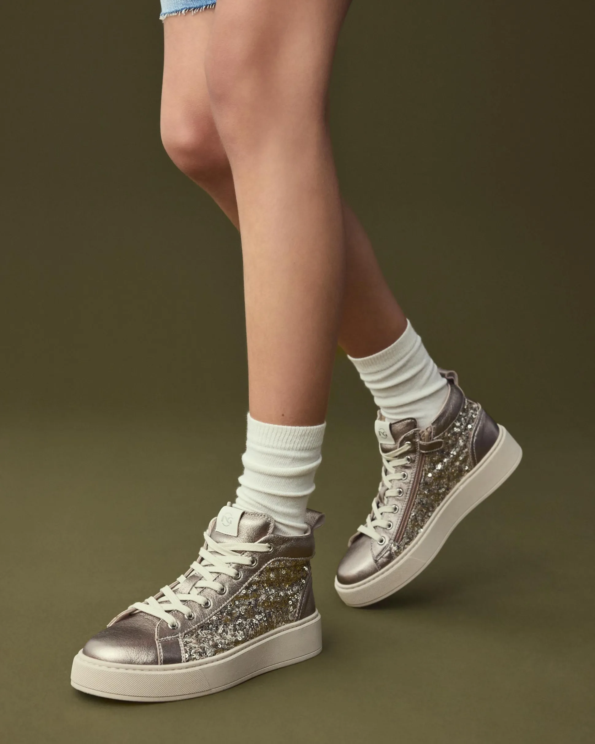 Sneakers Teen da Ragazza in Pelle e Tessuto