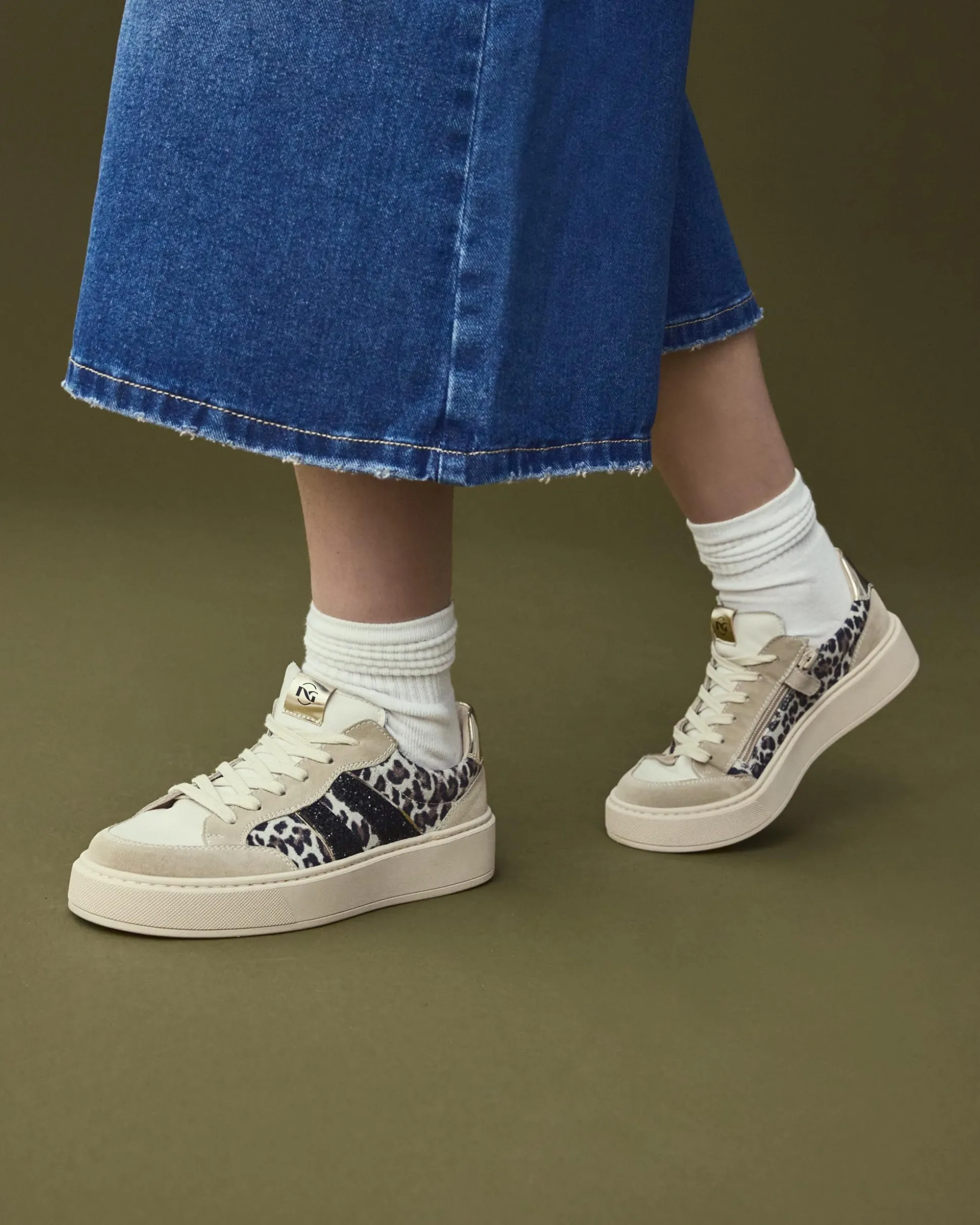 Sneakers Teen da Ragazza in Camoscio, Pelle e Materiale Tecnico
