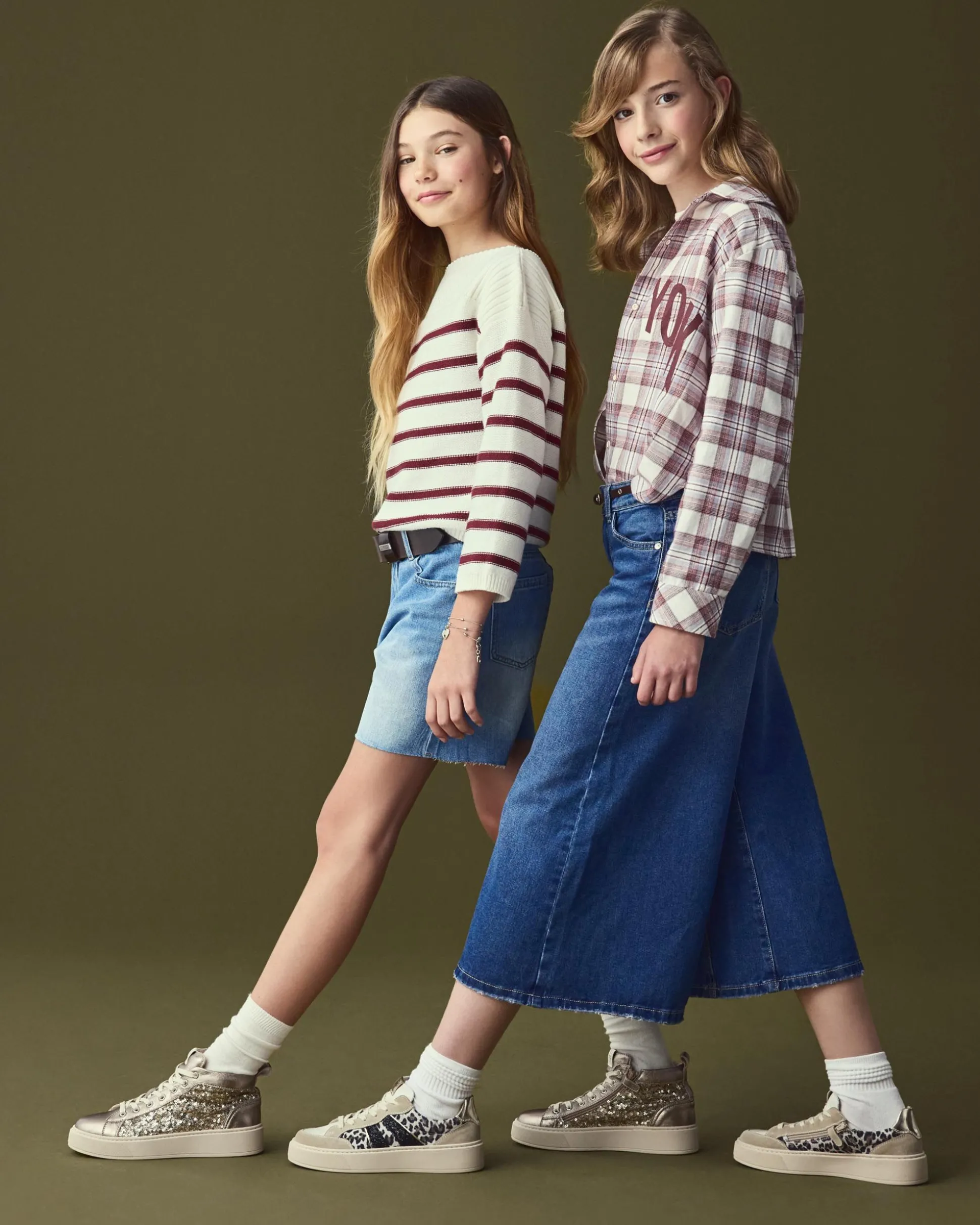Sneakers Teen da Ragazza in Camoscio, Pelle e Materiale Tecnico