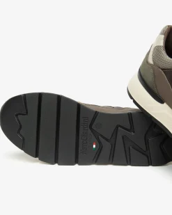 Sneakers Uomo in Camoscio, Pelle e Tela