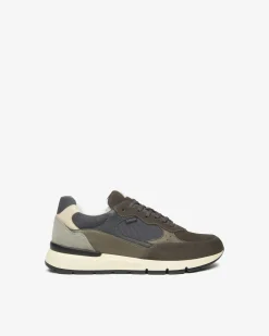 Sneakers Uomo in Camoscio, Pelle e Tela