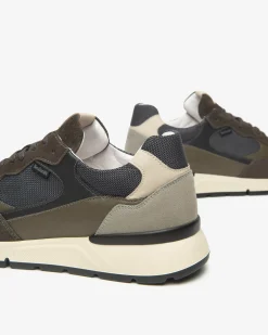 Sneakers Uomo in Camoscio, Pelle e Tela