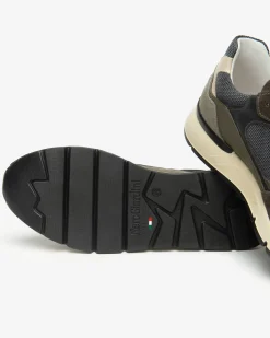 Sneakers Uomo in Camoscio, Pelle e Tela