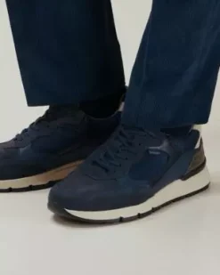Sneakers Uomo in Camoscio, Pelle e Tela