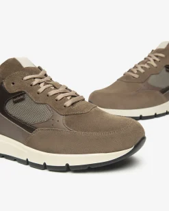 Sneakers Uomo in Camoscio, Pelle e Tela