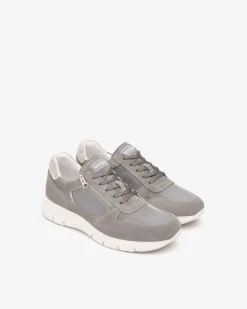 Sneakers Uomo in Camoscio e Tela
