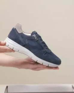 Sneakers Uomo in Camoscio e Tela