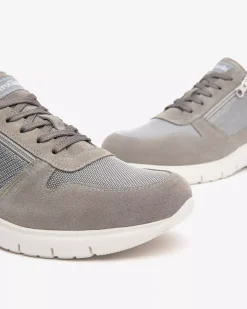 Sneakers Uomo in Camoscio e Tela
