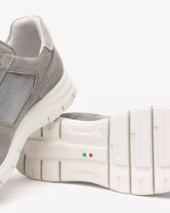 Sneakers Uomo in Camoscio e Tela