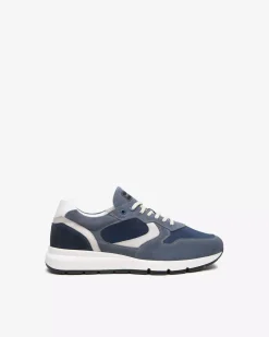 Sneakers Uomo in Camoscio, Pelle e Tela