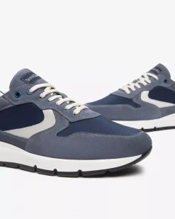 Sneakers Uomo in Camoscio, Pelle e Tela