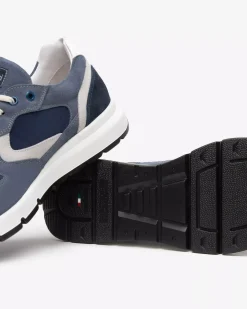 Sneakers Uomo in Camoscio, Pelle e Tela