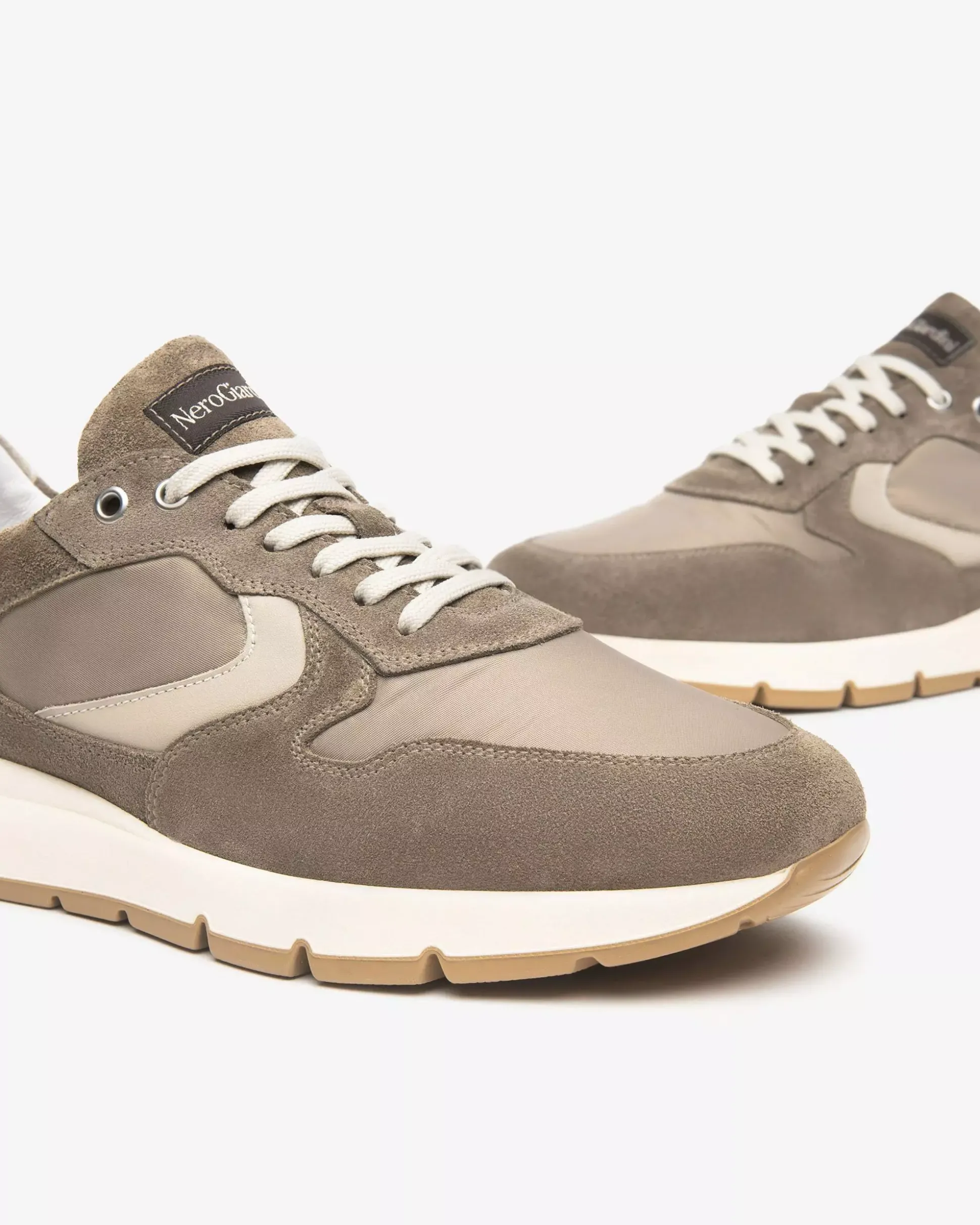 Sneakers Uomo in Camoscio, Pelle e Tela
