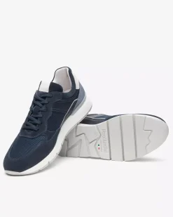 Sneakers Uomo in Pelle, Camoscio e Tela
