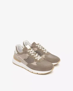 Sneakers Uomo in Pelle, Camoscio e Tela