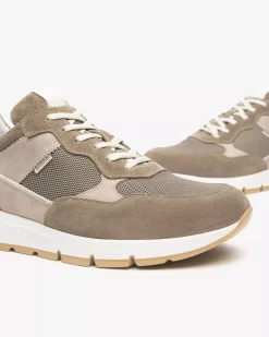 Sneakers Uomo in Pelle, Camoscio e Tela