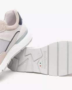 Sneakers Uomo in Pelle, Camoscio e Tela