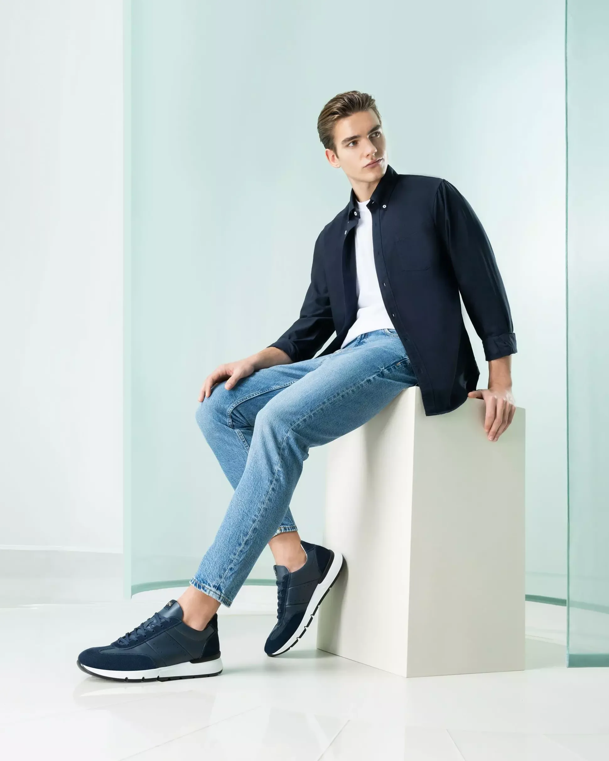Sneakers Uomo in Pelle e Camoscio