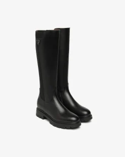 Stivali Donna in Pelle e Tessuto